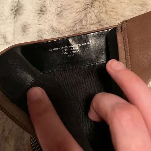 Charles David Lact Leather Zipper Boots